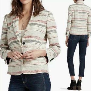 Lucky Brand Multicolor Striped Tweed Blazer Jacket Size 10